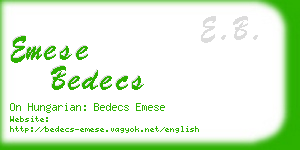 emese bedecs business card